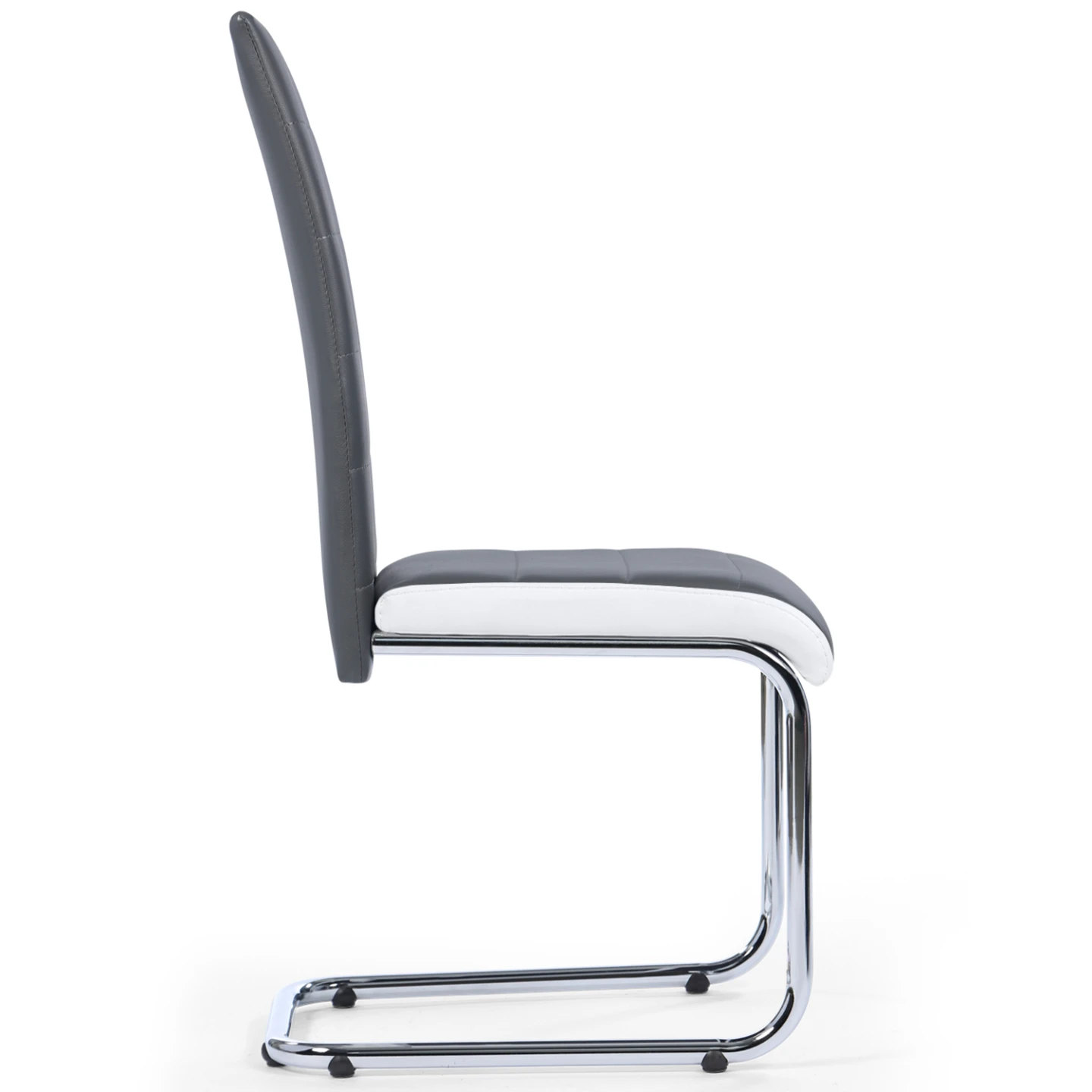 Lot de 4 chaises MIA grises liseré blanc pour salle à manger