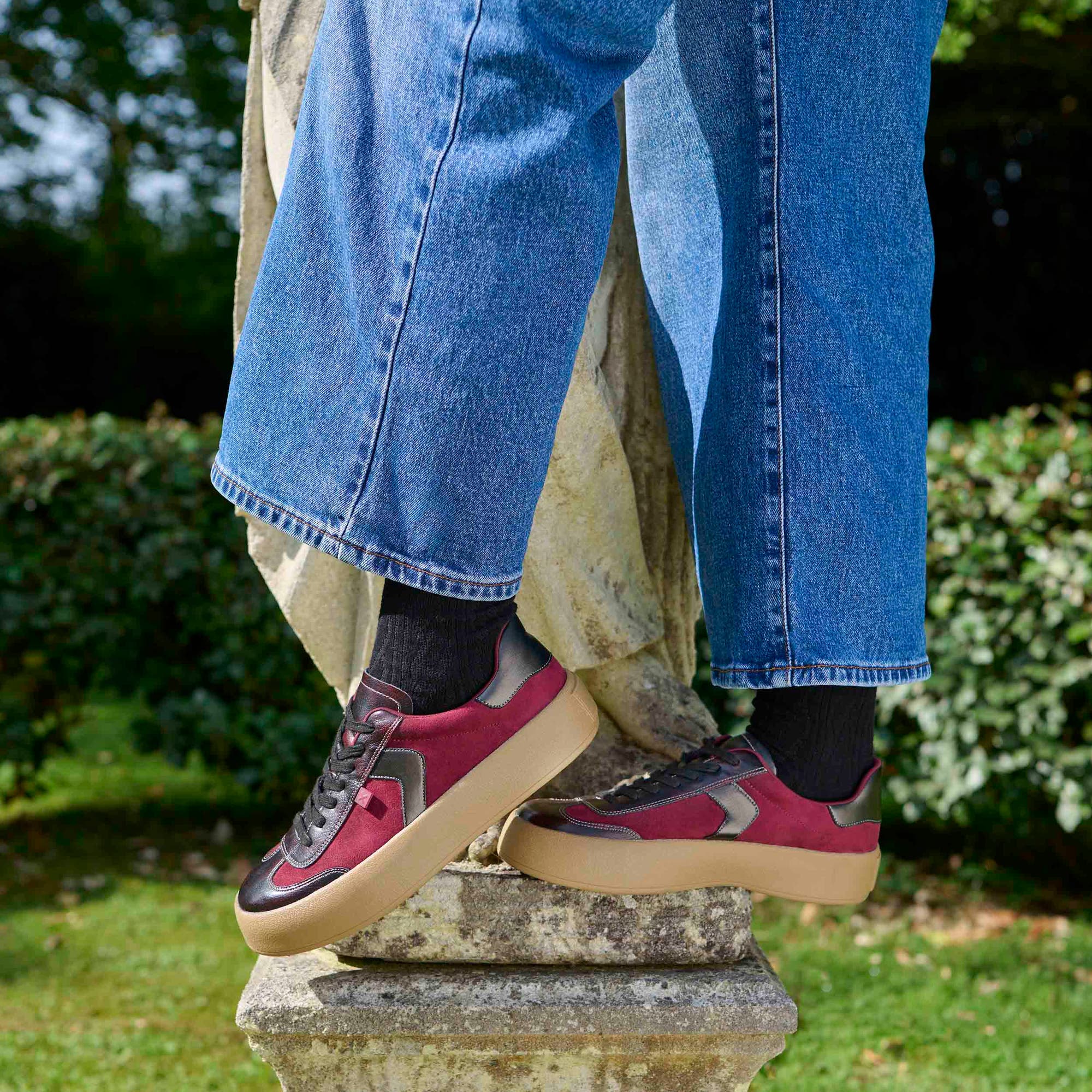 Baskets basses Femme bordeaux