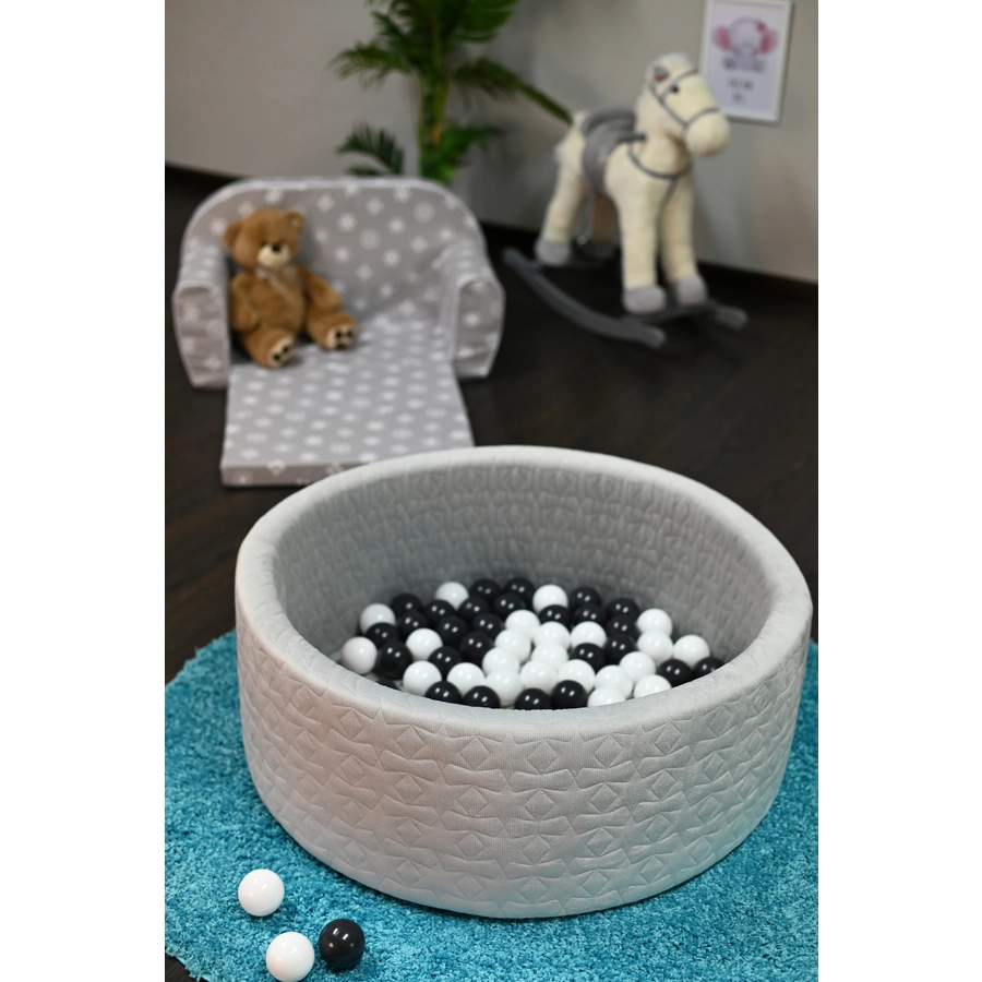 knorr toys® Bällebad soft - Cosy geo grey - 100 balls greycreme grau