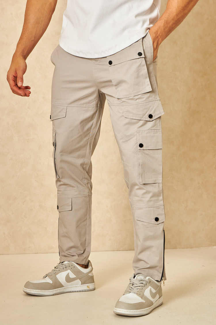 Joggerpant cargo en toile gris