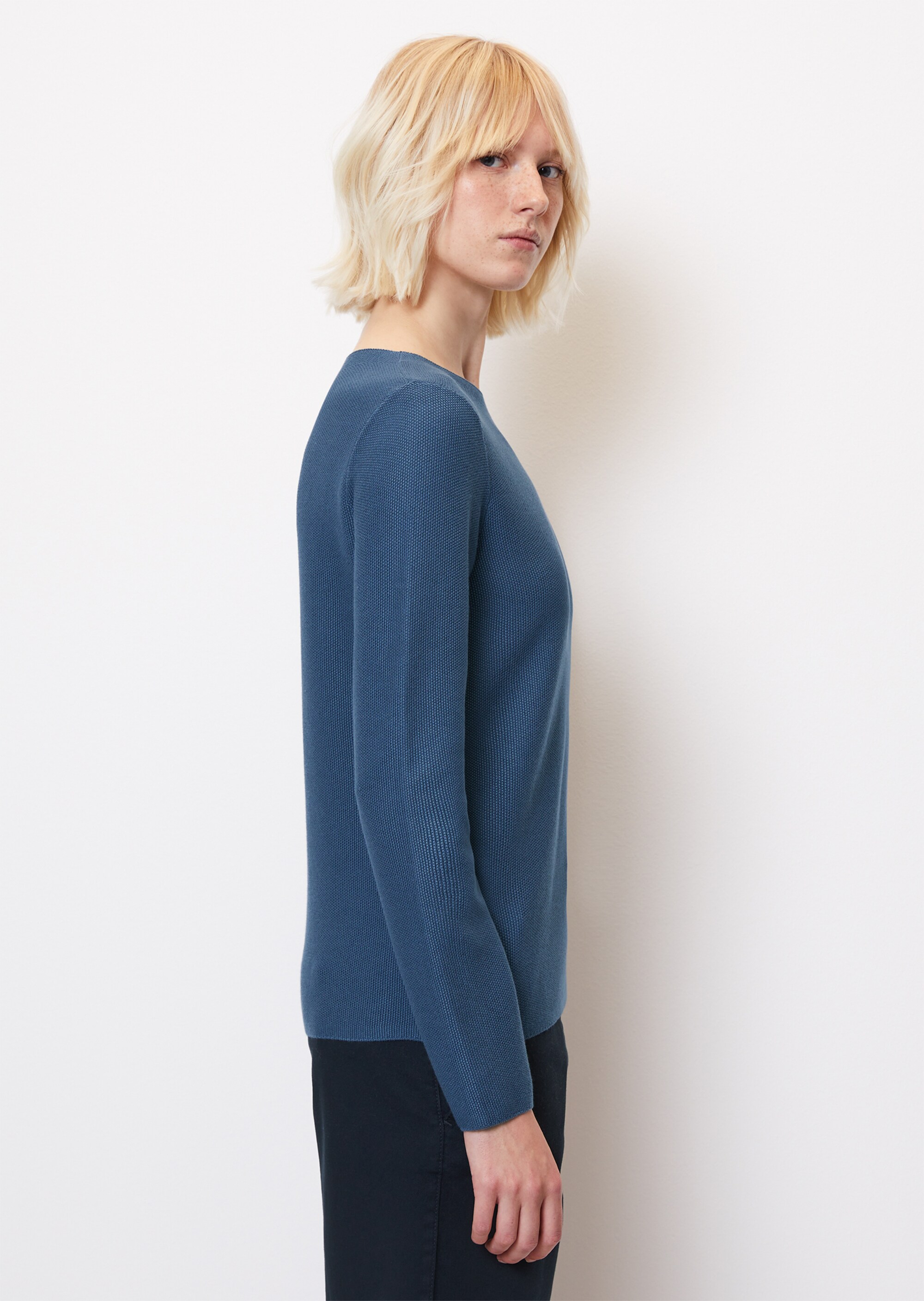 Pullover mit Reiskorn-Struktur aus softem Organic Cotton