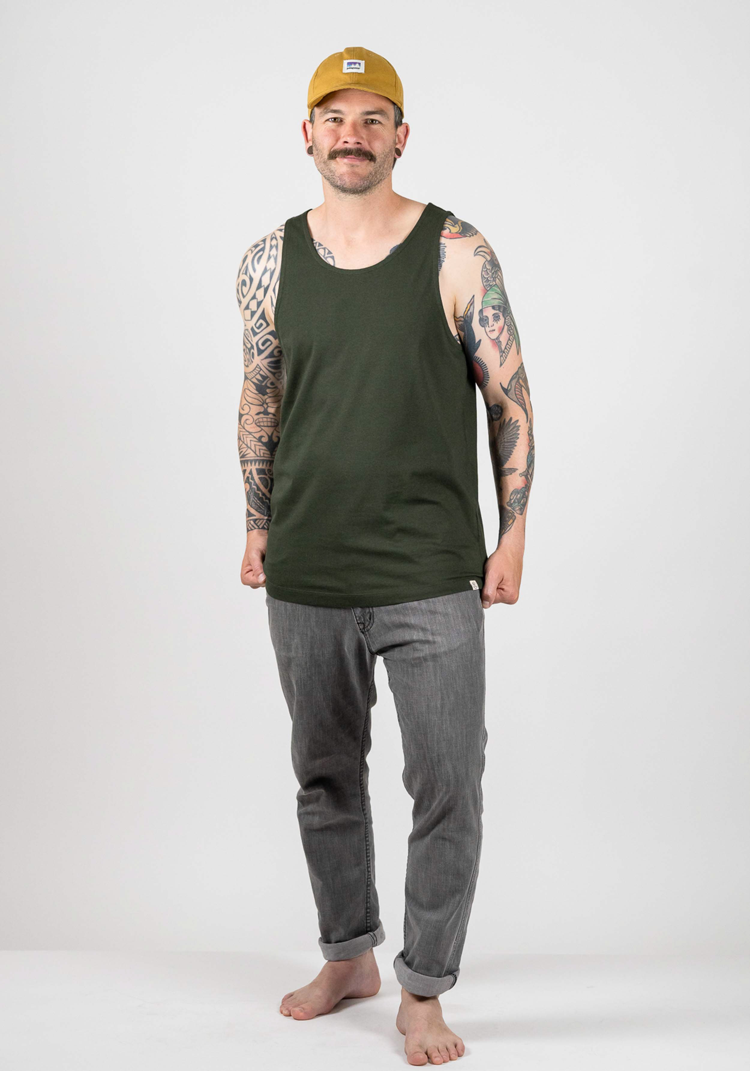 WE ARE ZRCL Herren Tank-Top Basic Dark Green