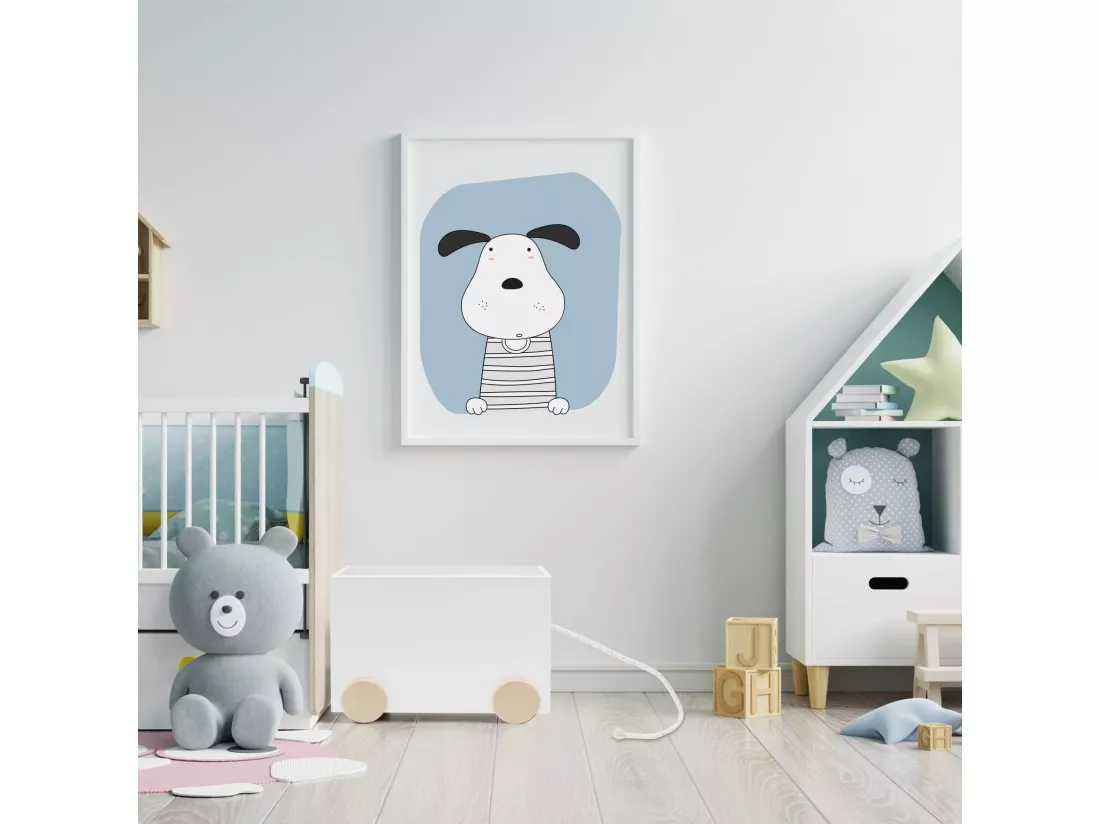 Chariot de Jeu Malle MDF Blanche avec Corde pour Chambre d'Enfant