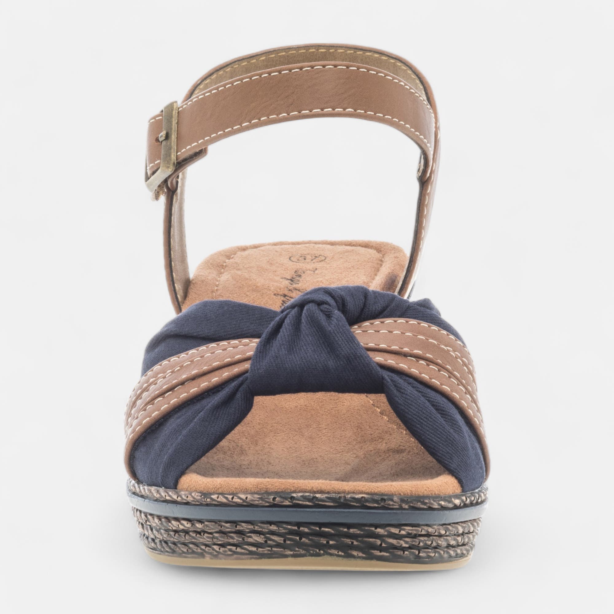 Sandales à talon compensé Femme bleu marine