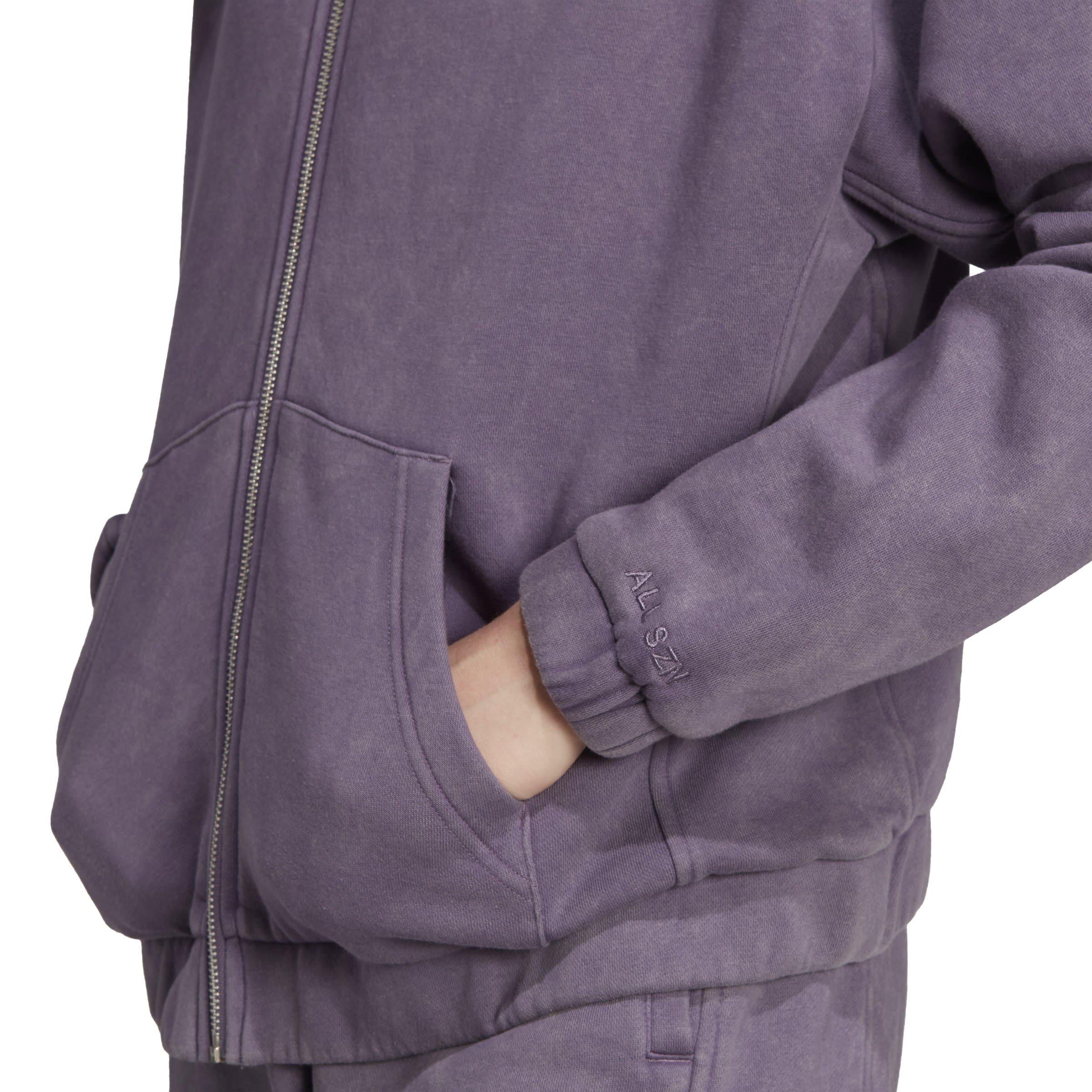 adidas ALL SZN Fleece Washed Full Zip Hooded Track Top Womens