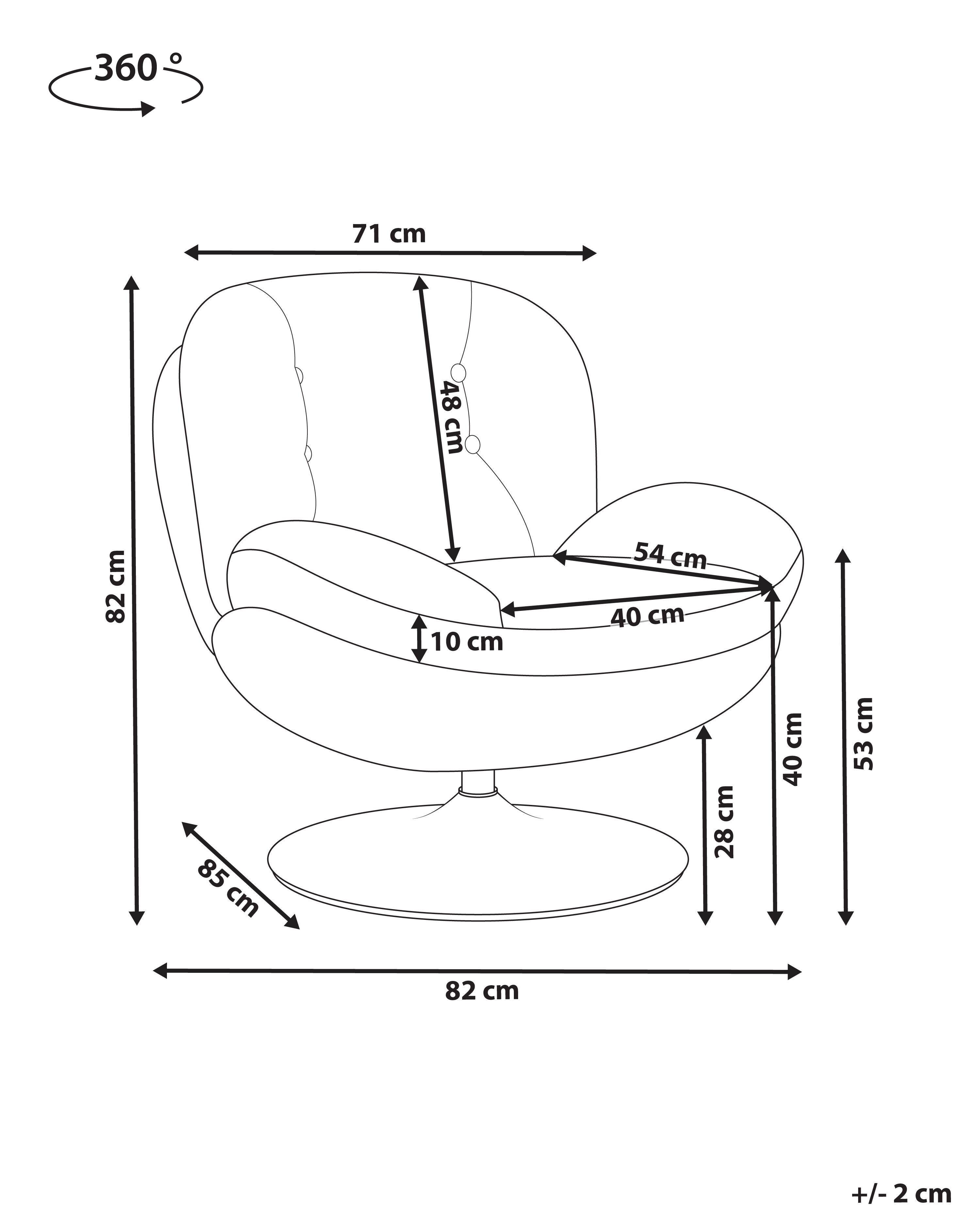 Draaifauteuil NOLVIK Fluweel Lichtbeige
