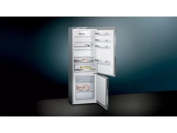 Siemens KG49EAICA - Køleskab/fryser - bund-fryser - fritstående - bredde: 70 cm - dybde: 65 cm - højde: 201 cm - 413 liter - Klasse C - rustfrit stål
