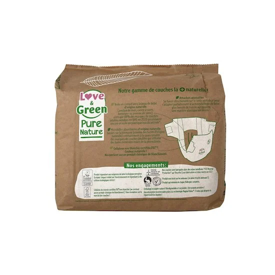 Couches écologiques Pure Nature Eco Label   T5   de               Love & Green
