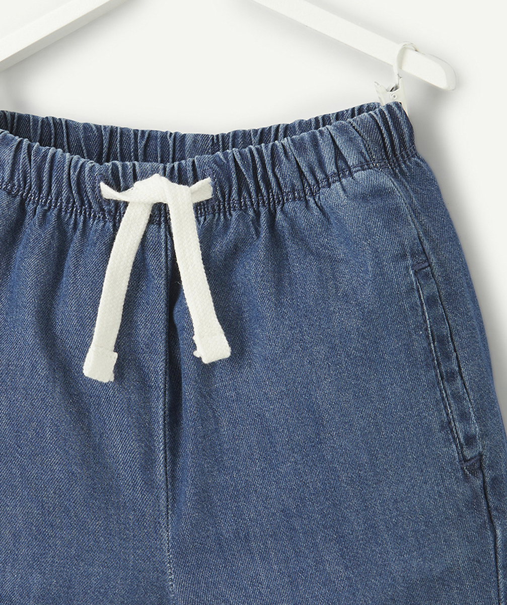 bermuda bébé garçon en denim low impact avec cordon