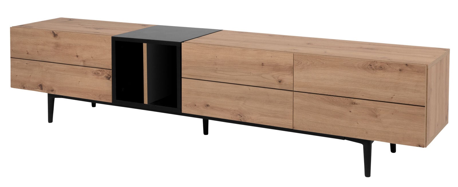 TV-Lowboard NOLA 195 x 48 cm Artisan Oak/ schwarz