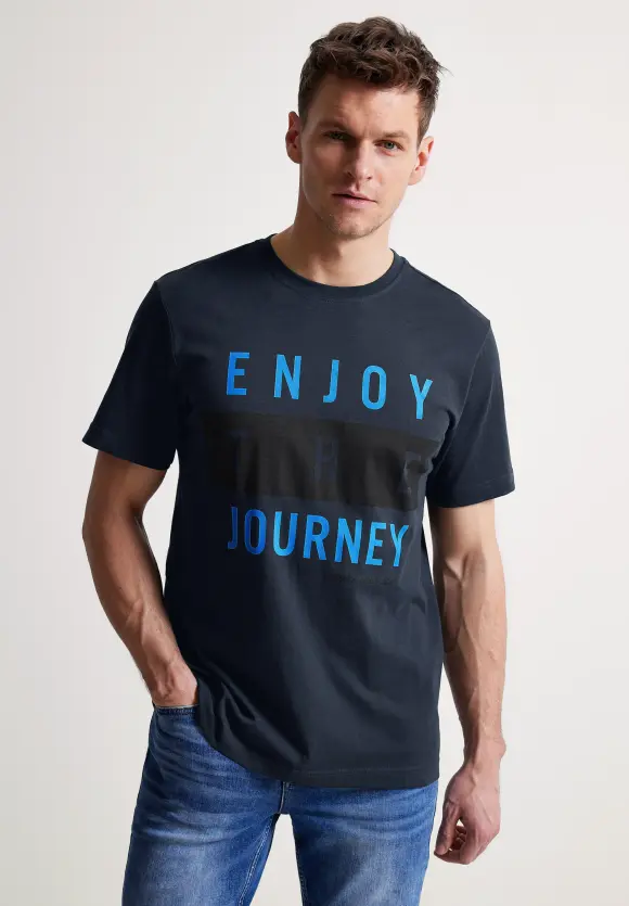T-Shirt mit Frontprint - deep sea blue