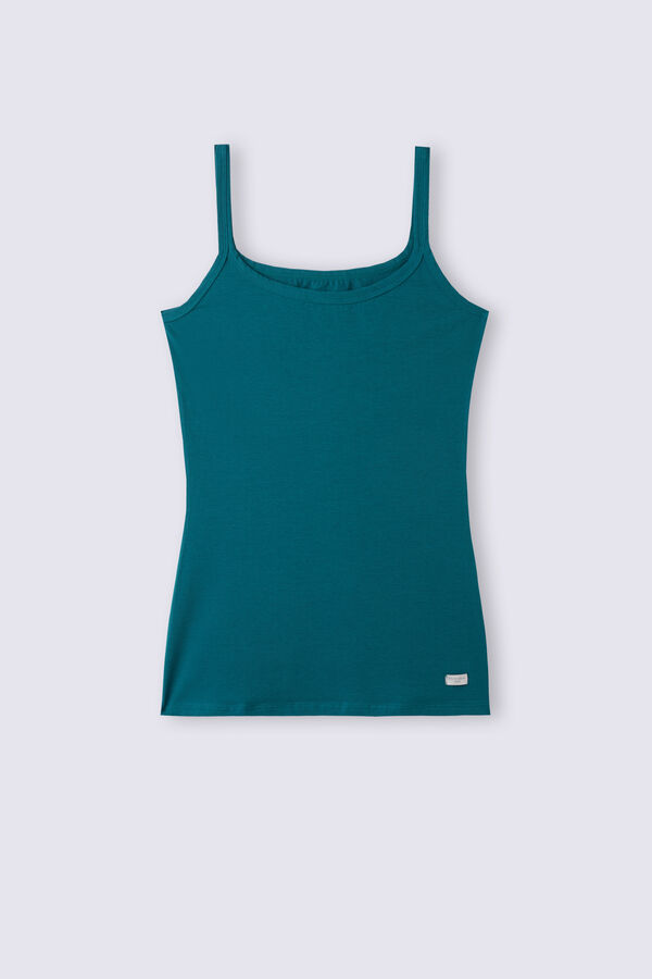 Blusa de algodão com alças finas