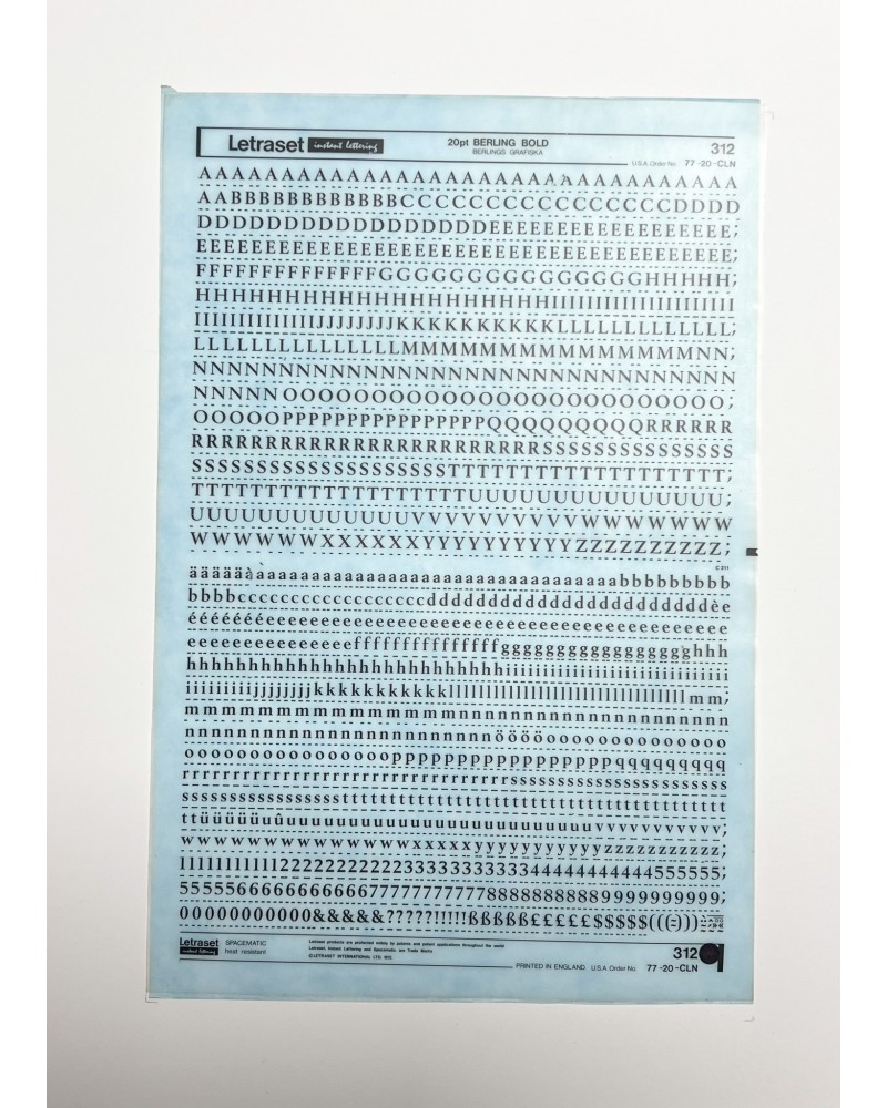 Letraset 312 - BERLING BOLD -20pt