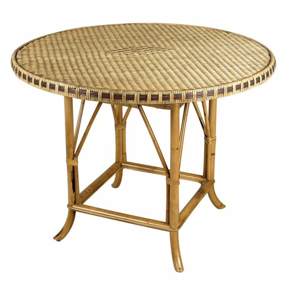 Table ronde en rotin patiné et coloré surabaya ø 120