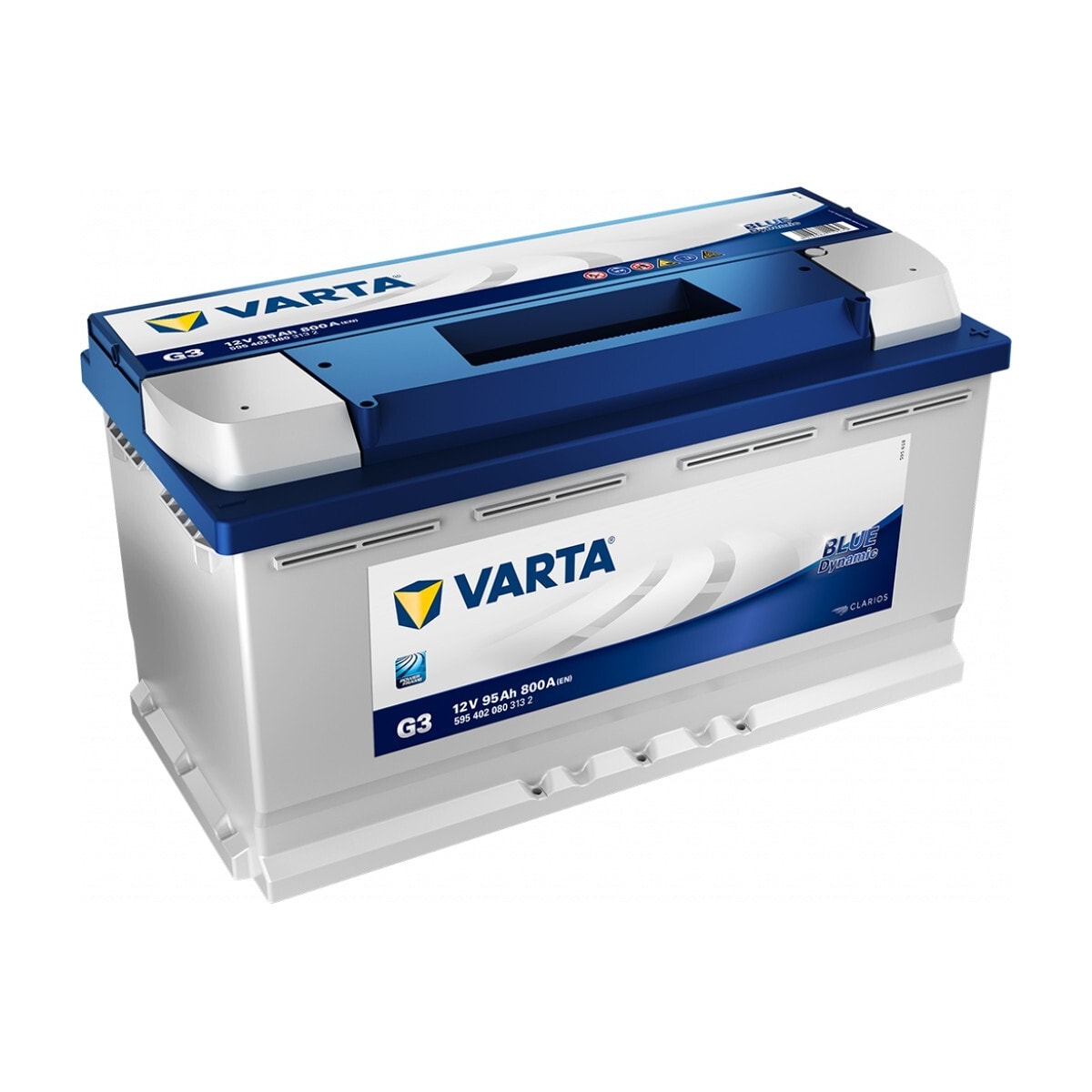 VARTA Blue Dynamic Batteri 12V 95AH 800CCA (353x175x190/190mm) +høyre G3