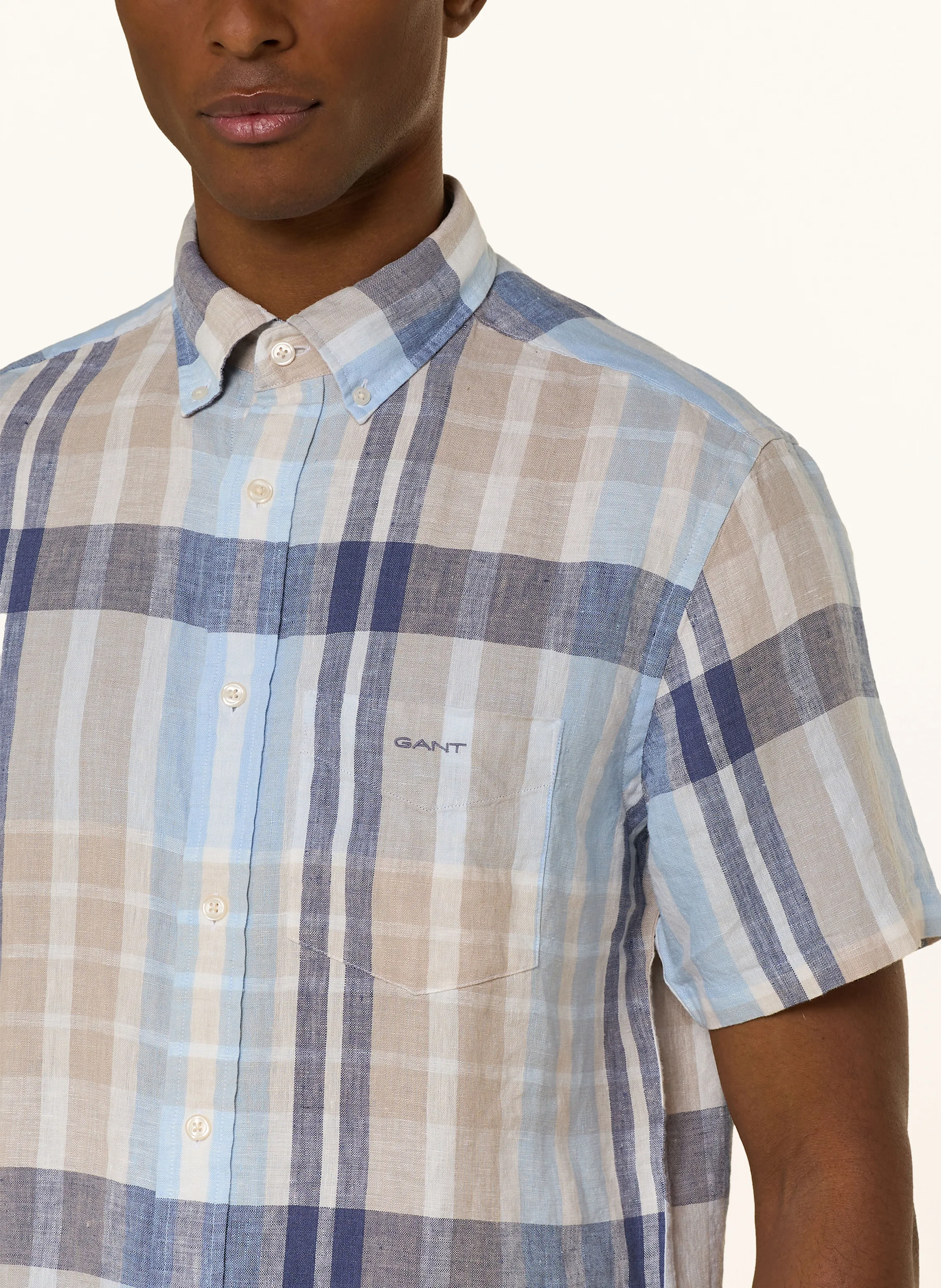 GANT Kurzarm-Hemd Regular Fit aus Leinen