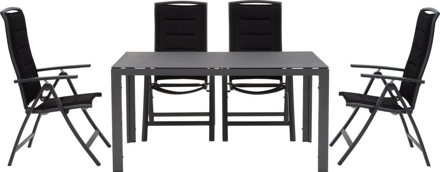 Intratuin 4-zits diningset Bea met Haikou 3D grijs / zwart