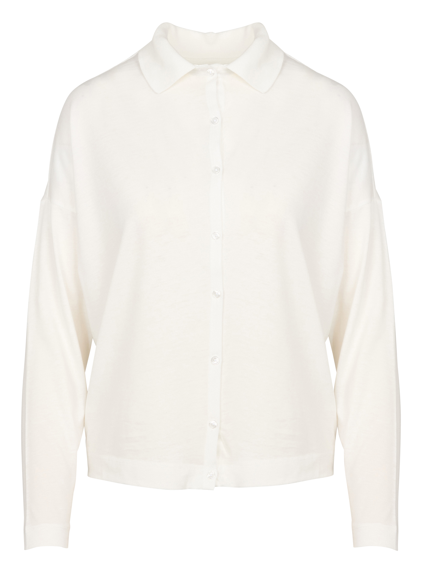 GIOVANA - Gilet col polo en coton mélangé| Blanc
