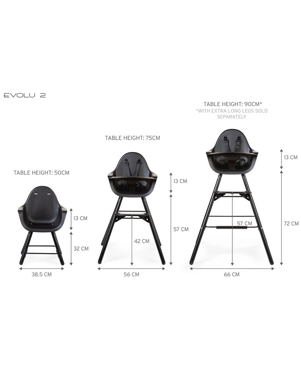 Hochstuhl EVOLU 2 in schwarz/schwarz