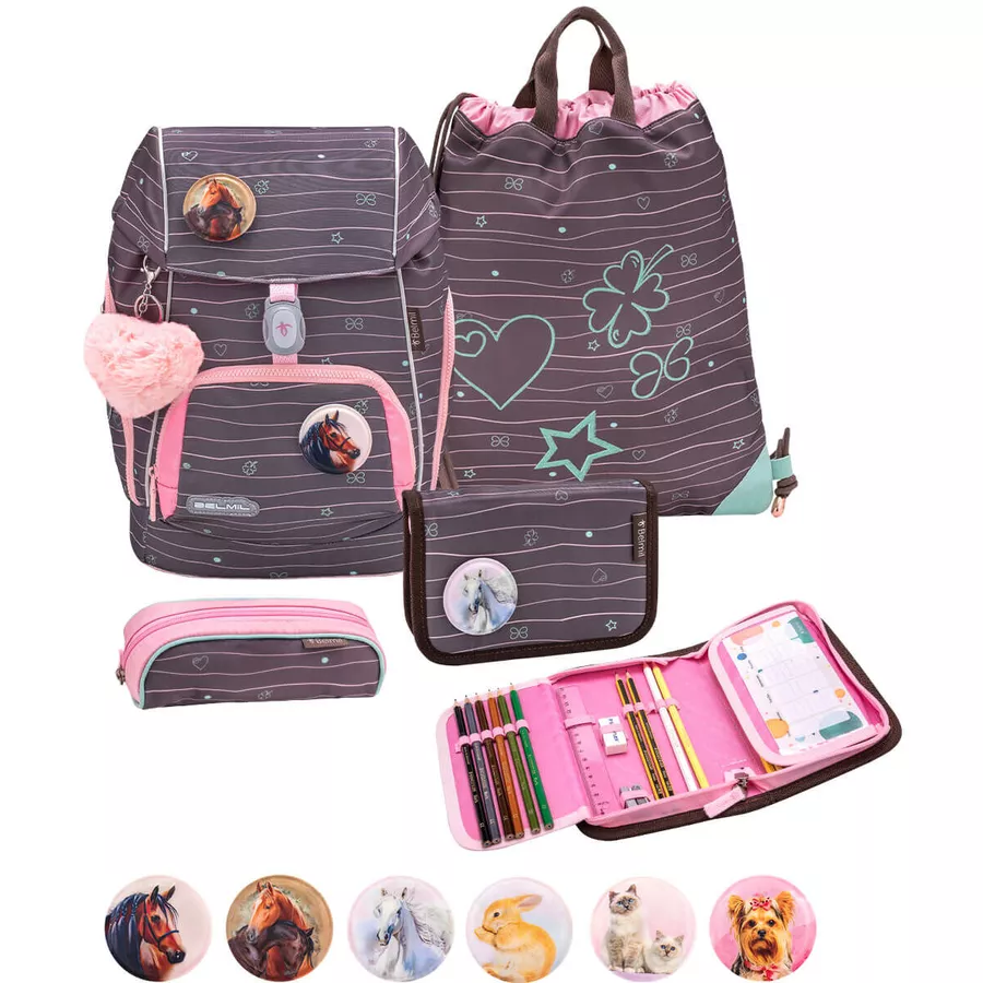 Belmil Schulranzen Premium Comfy Plus Set 5-teilig Mint