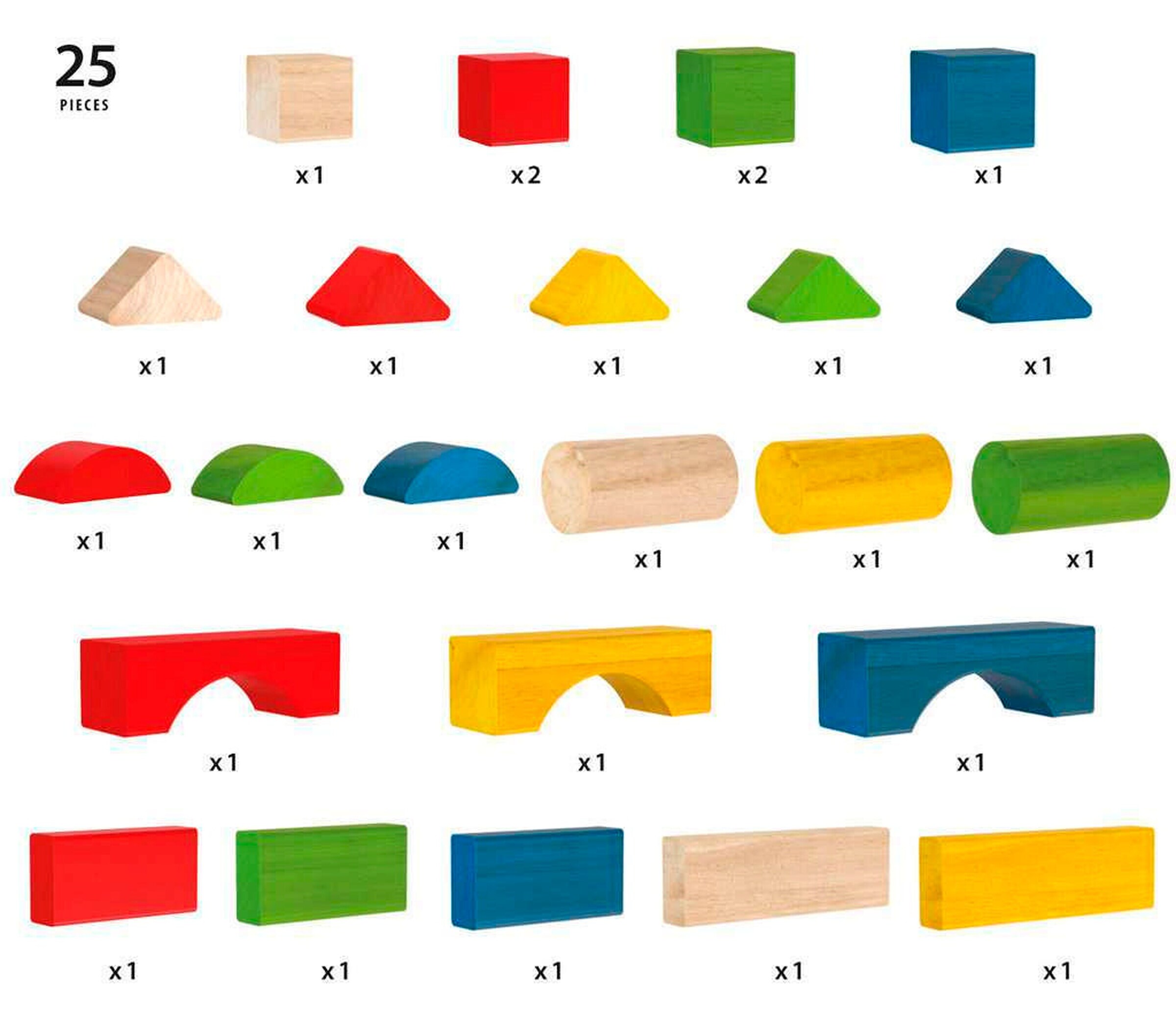 BRIO Bunte Holzbausteine, 25 Teile