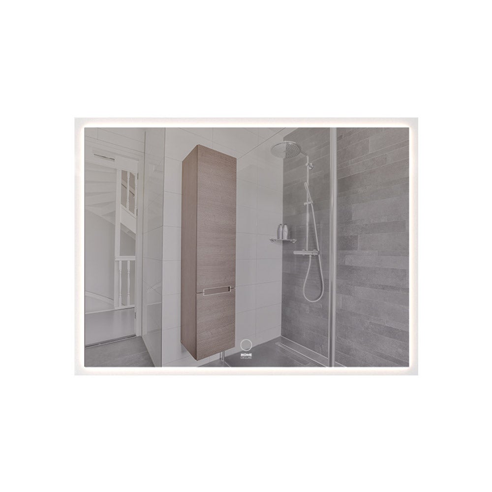 Home Deluxe - LED Spiegel NOLA - Rechthoekig 90 x 70 cm - 3 verschillende lichtkleuren, anti-condenssysteem - Totaal vermogen 38 watt | Wandspiegel, badkamerspiegel