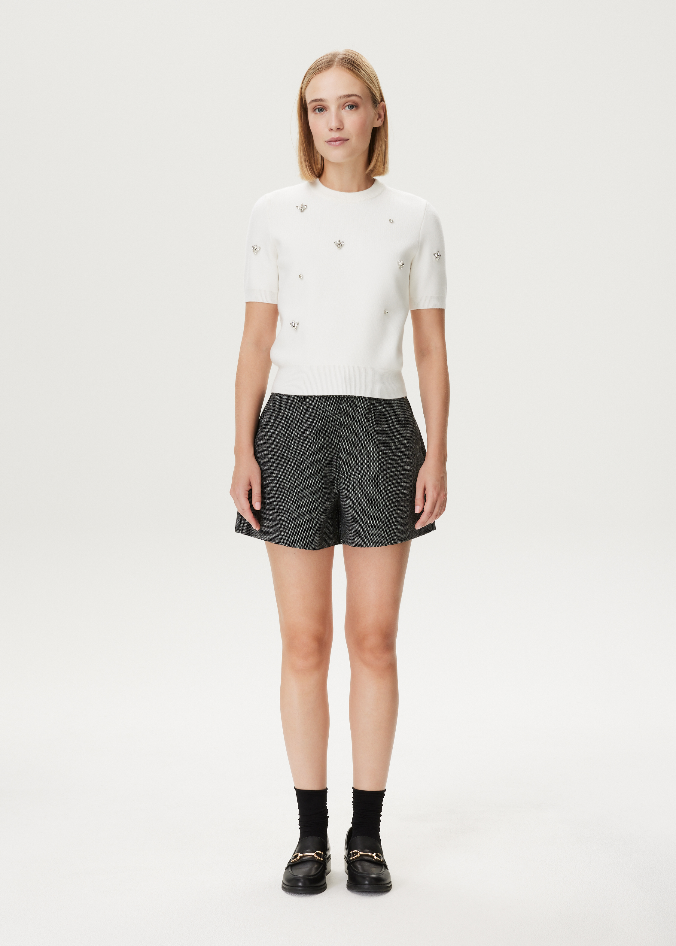Trui met all-over steentjes