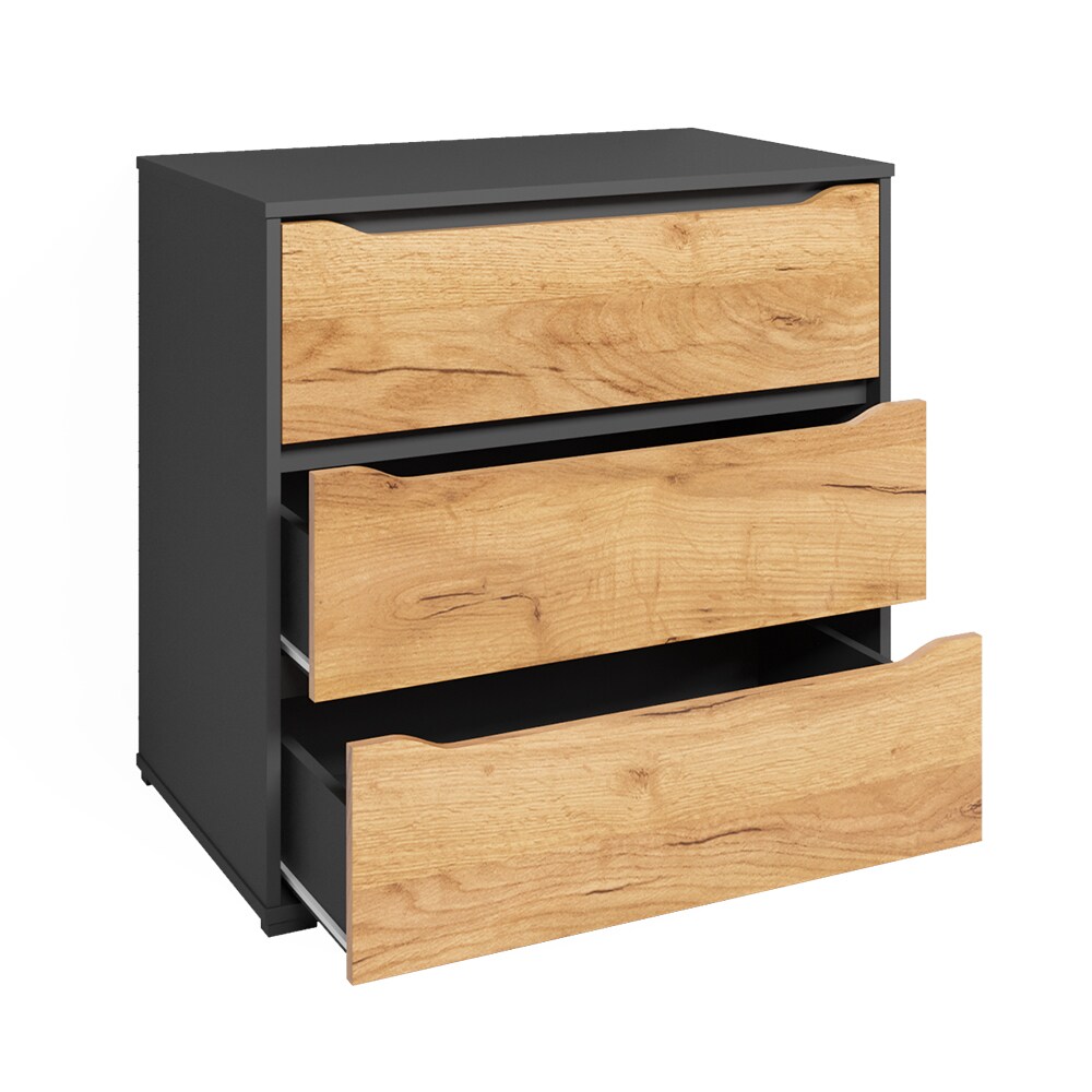 Vicco Kommode Ruben 80 x 78 cm Anthrazit Eiche Sideboard