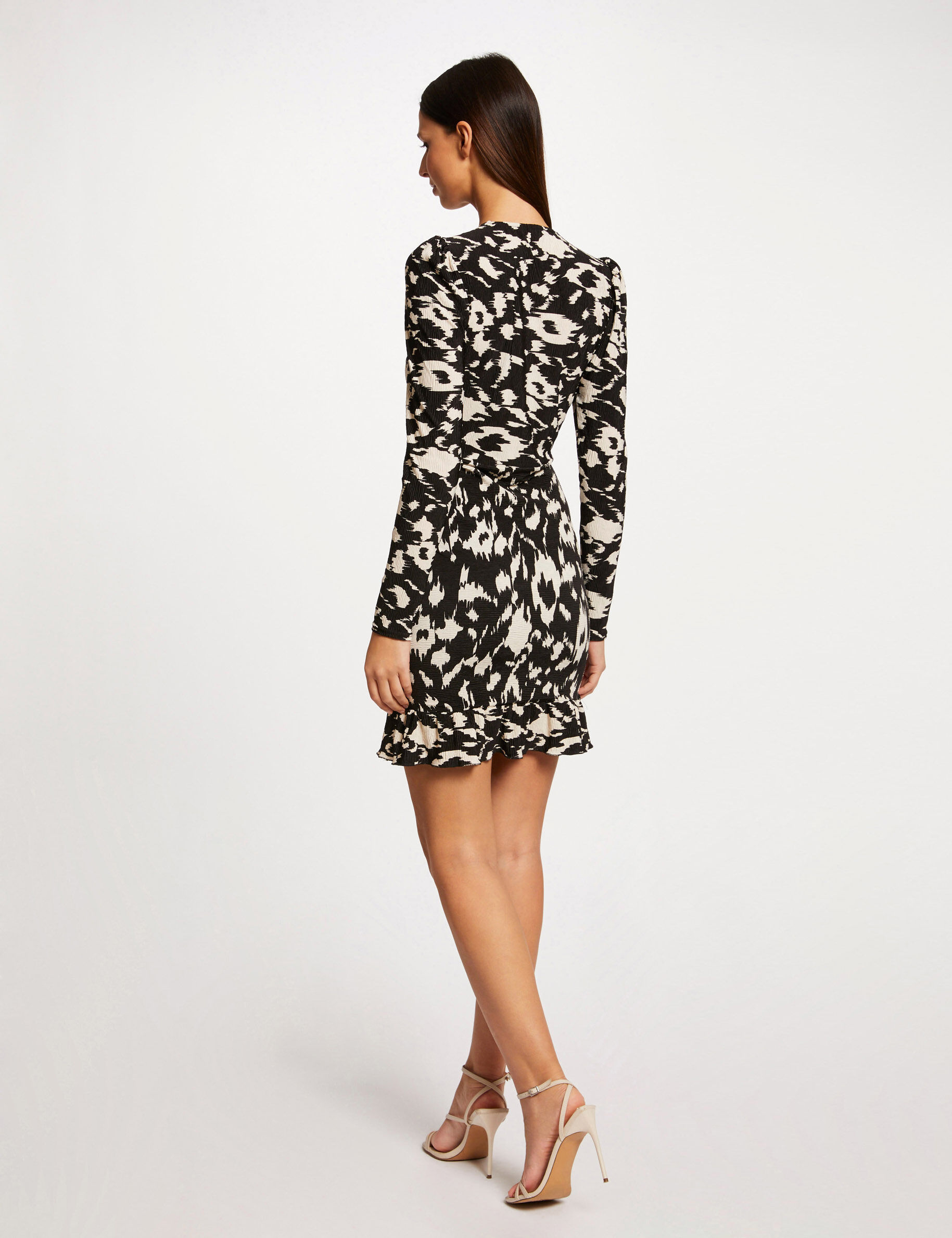 Robe ajustée froncée imprimé abstrait multico femme - multico