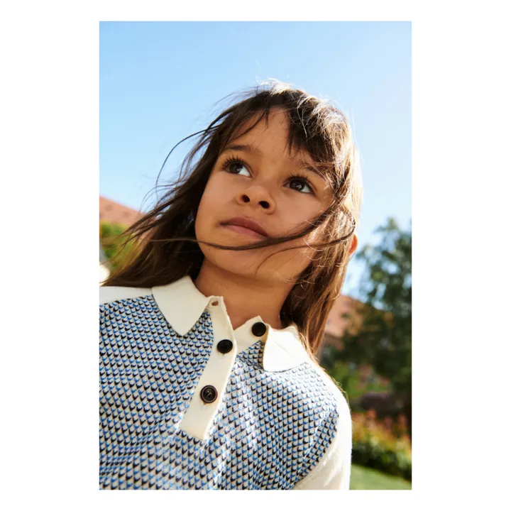 FUB Polo Manches Longues Maille Extra Fine Coton Bio | Ecru