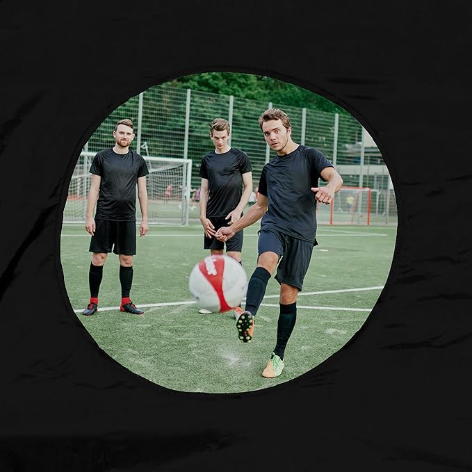 (213x153cm) Fussballtor Trainer mit Torwand - Schwarz