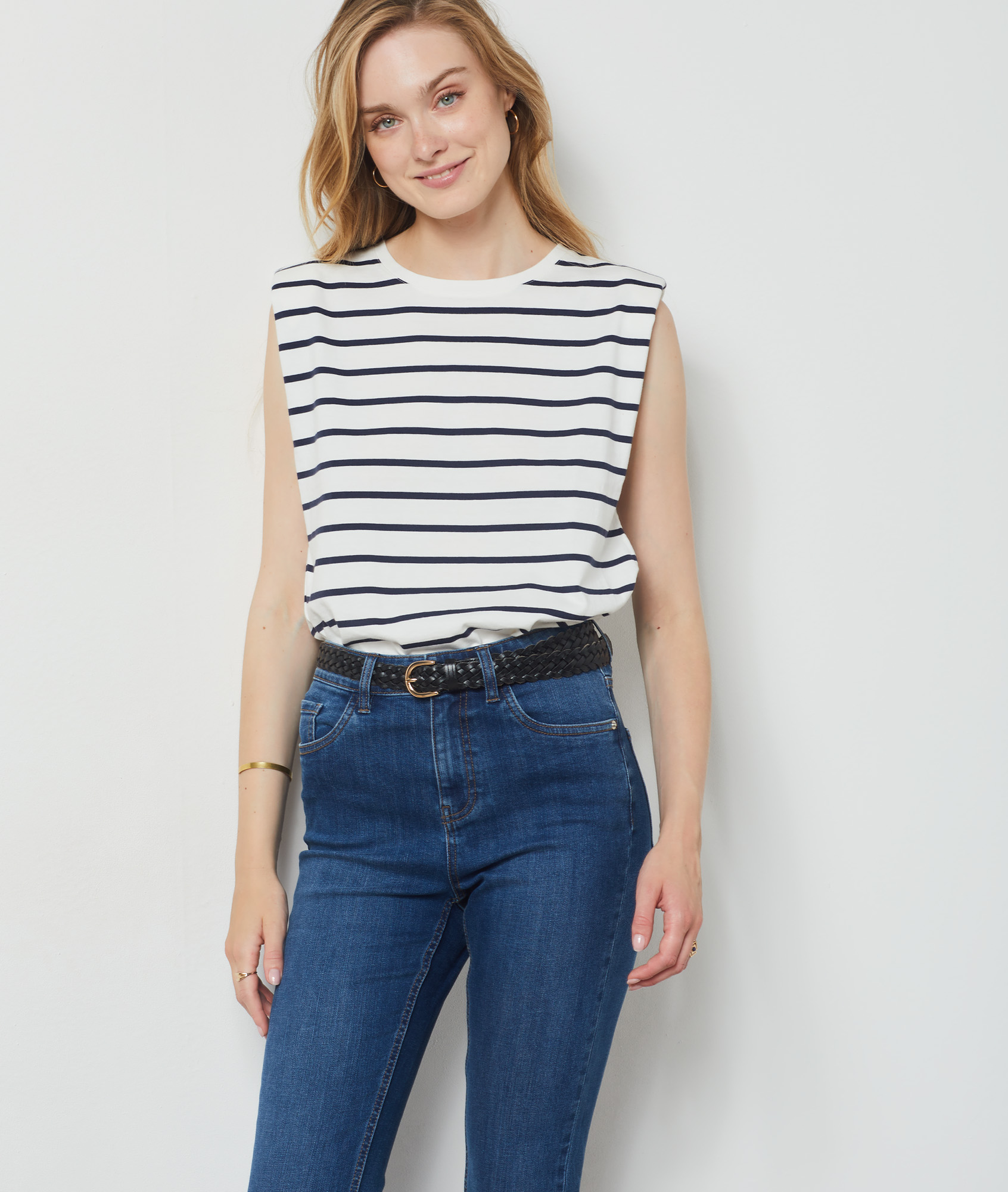 T-shirt à rayures 100% coton