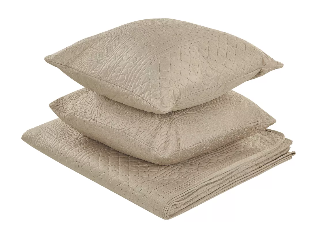 Couvre-lits avec coussins SHUSH 160 x 220 cm Taupe