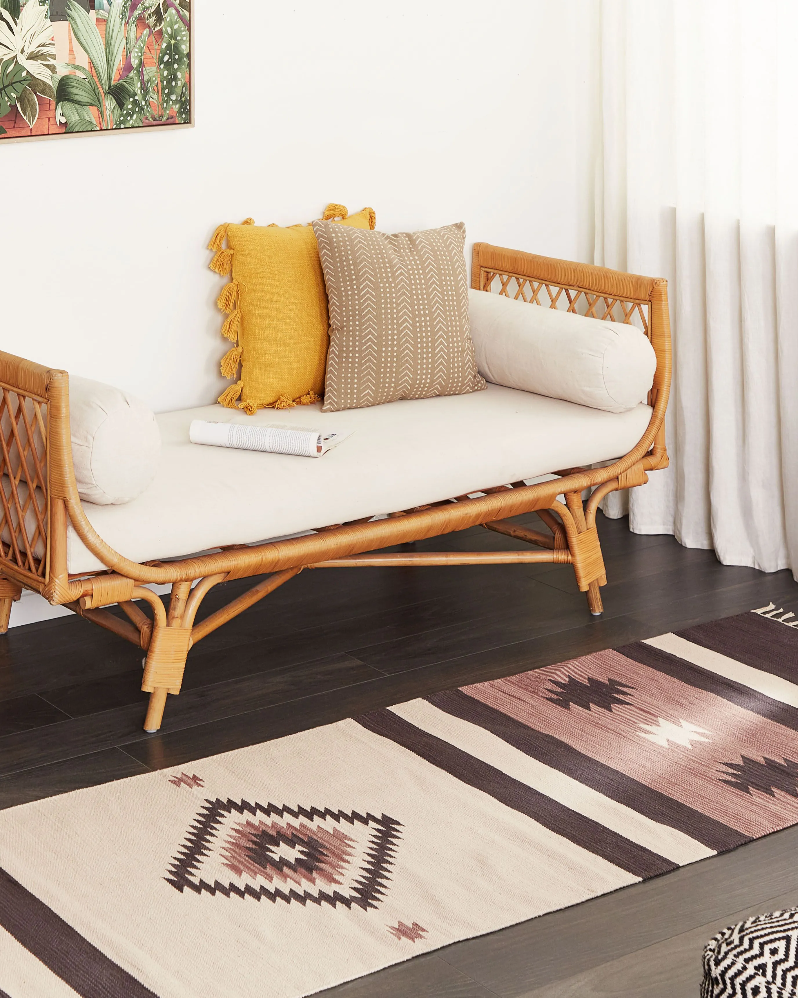 Vloerkleed ARAGATS Beige 80 x 300 cm Katoen Kelim