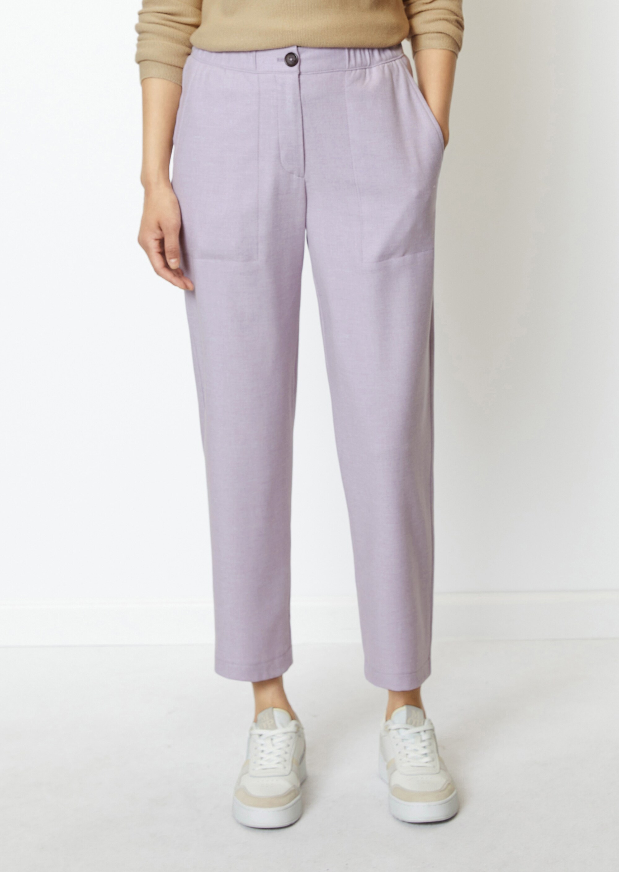 Elegante Cargo-Joggpants aus Viskose-Wolle-Mix