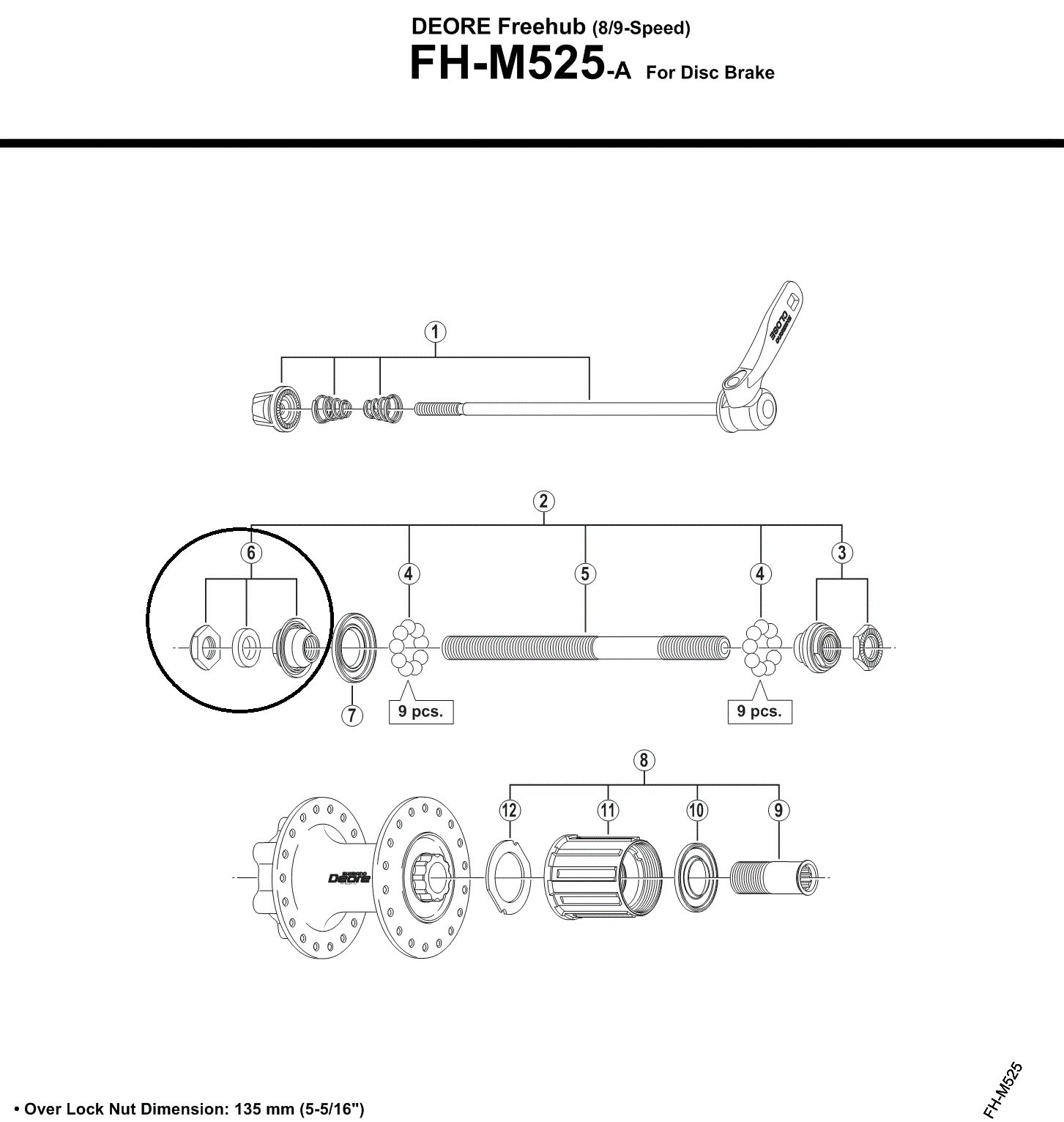 Shimano m529 konus baghjul venstre