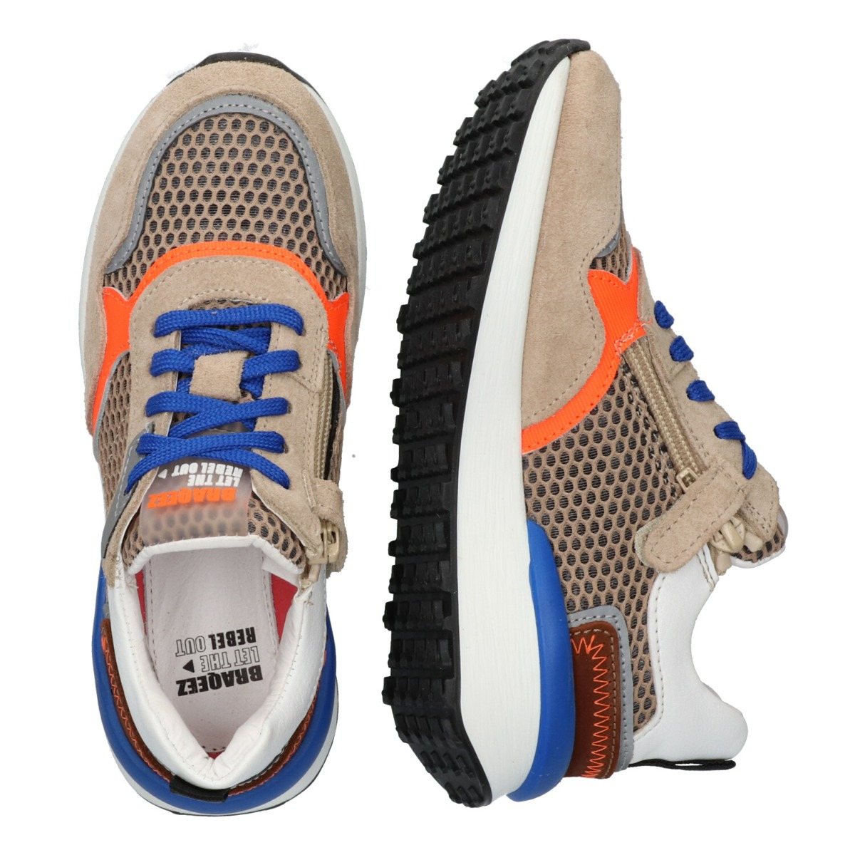 Vic Vienna - Lage Sneakers Braqeez Bruin