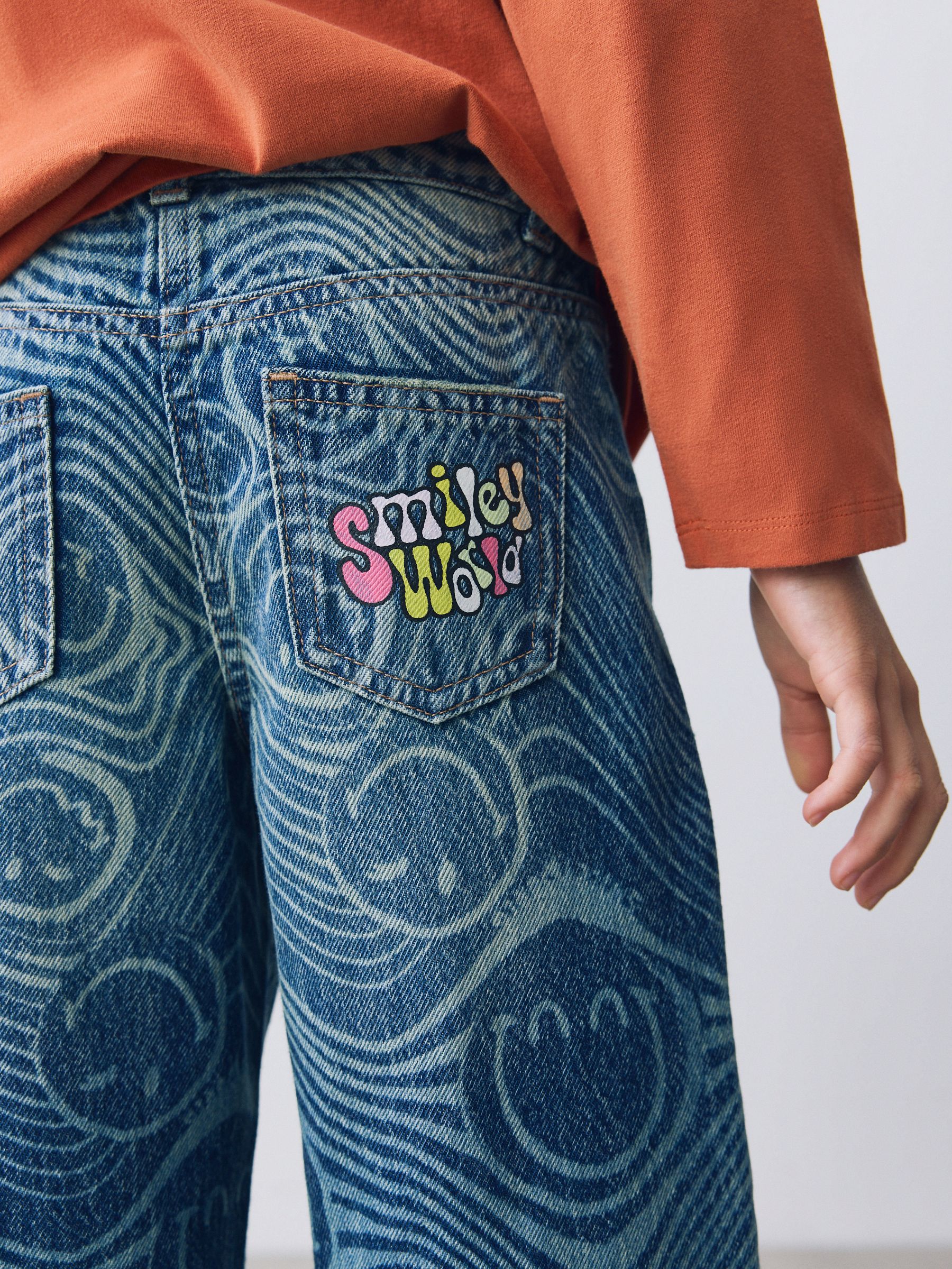Normaal blauw - SmileyWorld® jeans met wijde pijpen (3-16jr)