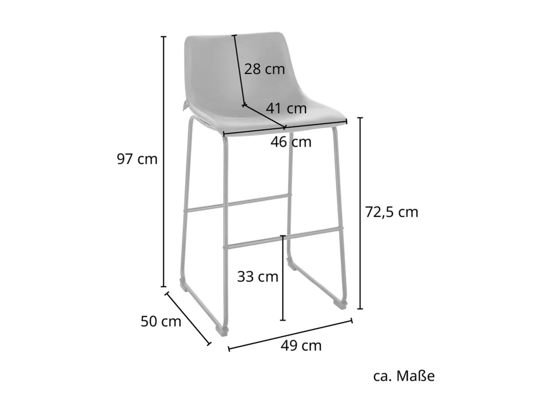 Set de 2 tabourets de bar en similicuir