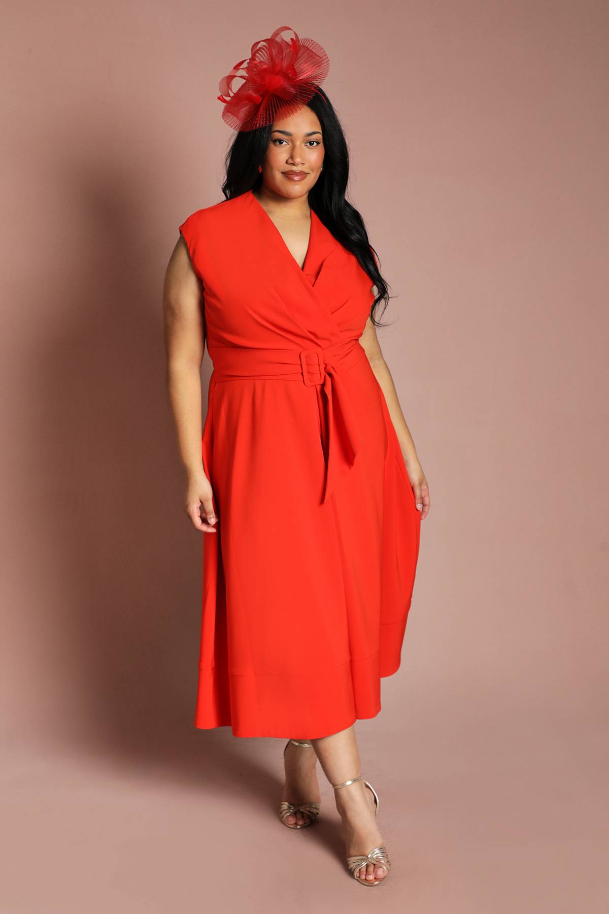 Coast Robe Midi En Crêpe Ceinturée Grande Taille