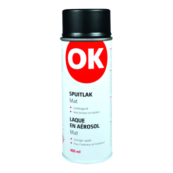 OK spuitlak mat zwart 400 ml