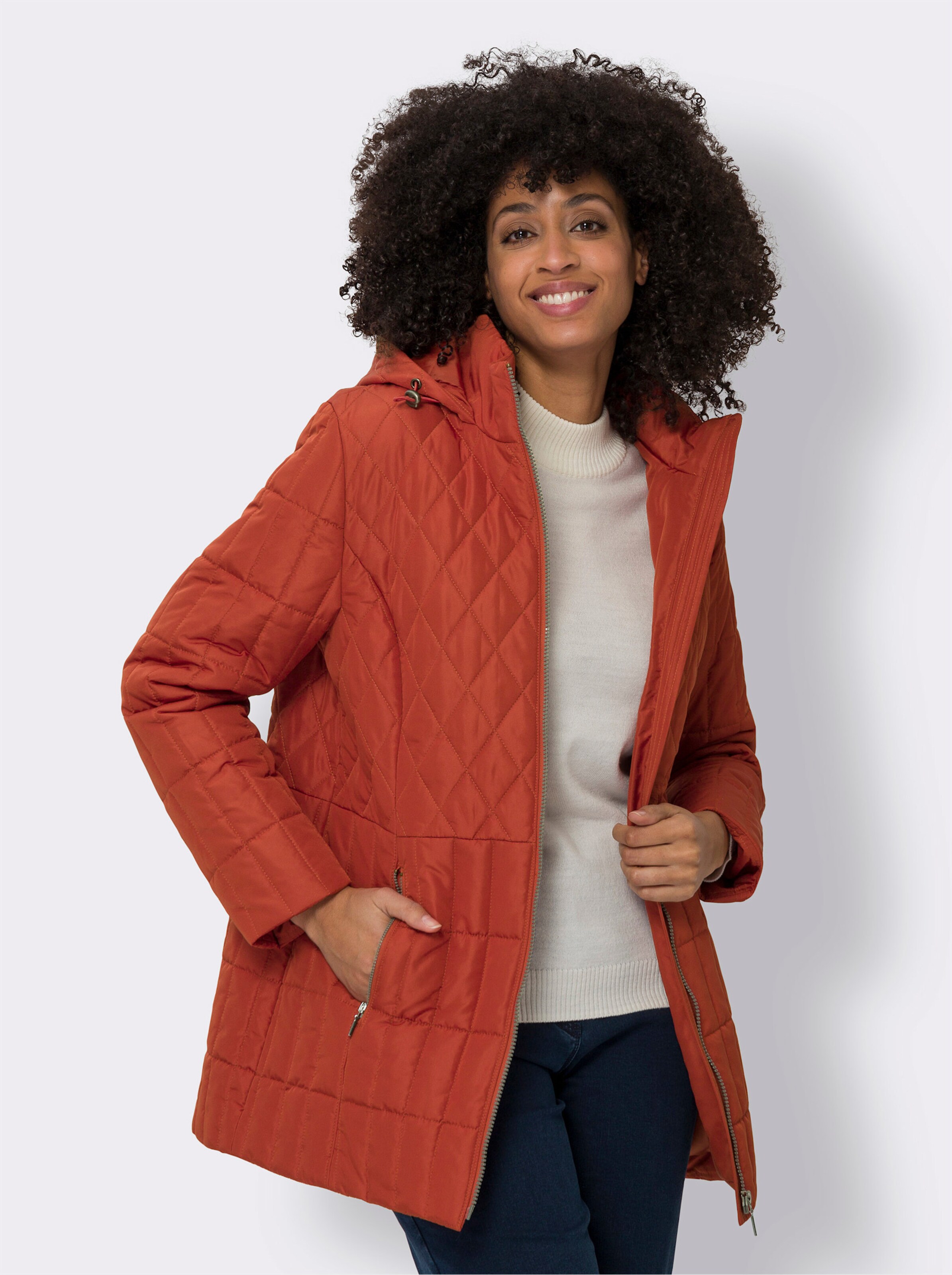Steppjacke in langer Form