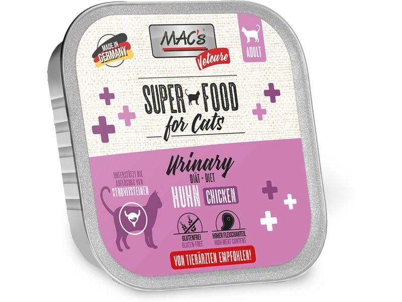 MAC's Nassfutter Vetcare Urinary Huhn und Pute 100 g Diät-Alleinfuttermittel zur Unterstützung bei Struvitsteinen