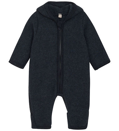 Huttelihut Køredragt - Uldfleece - Navy m. ?rer