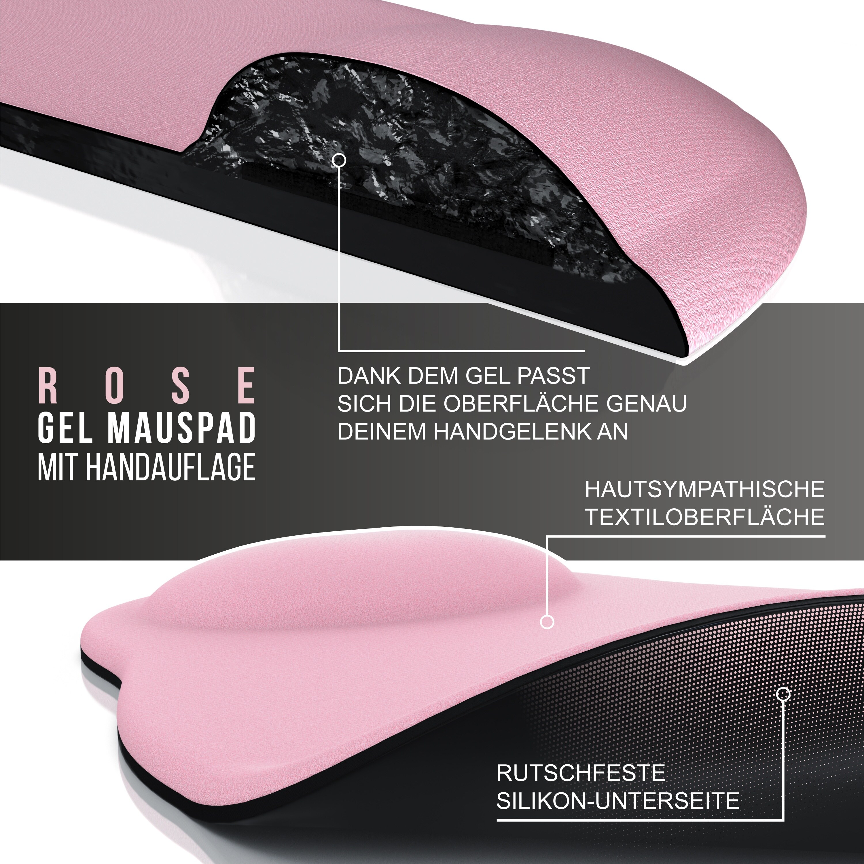 CSL Ergonomisches Schaumstoffkissen Office Mauspad Entlastung des Handgelenks / Mousepad