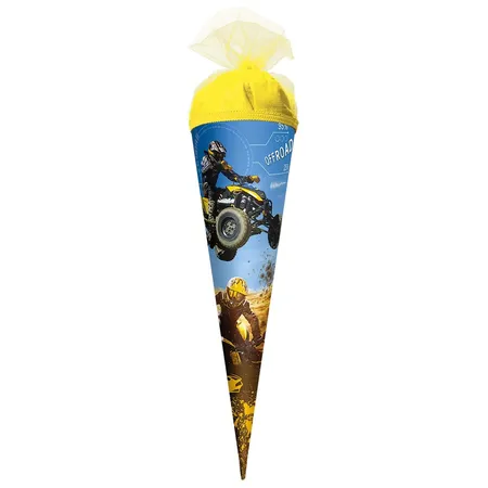 Roth Schultüte Quad, 35 cm, rund, Tüllverschluss
