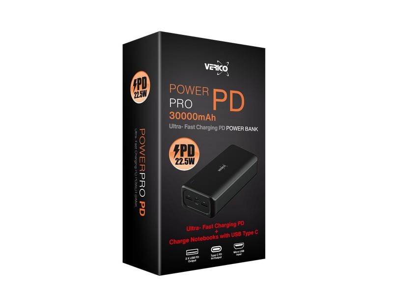 Verico Powerbank Pro PD 30000 mAh Powerbank mit hoher Kapazität und numerischem LED-Anzeige