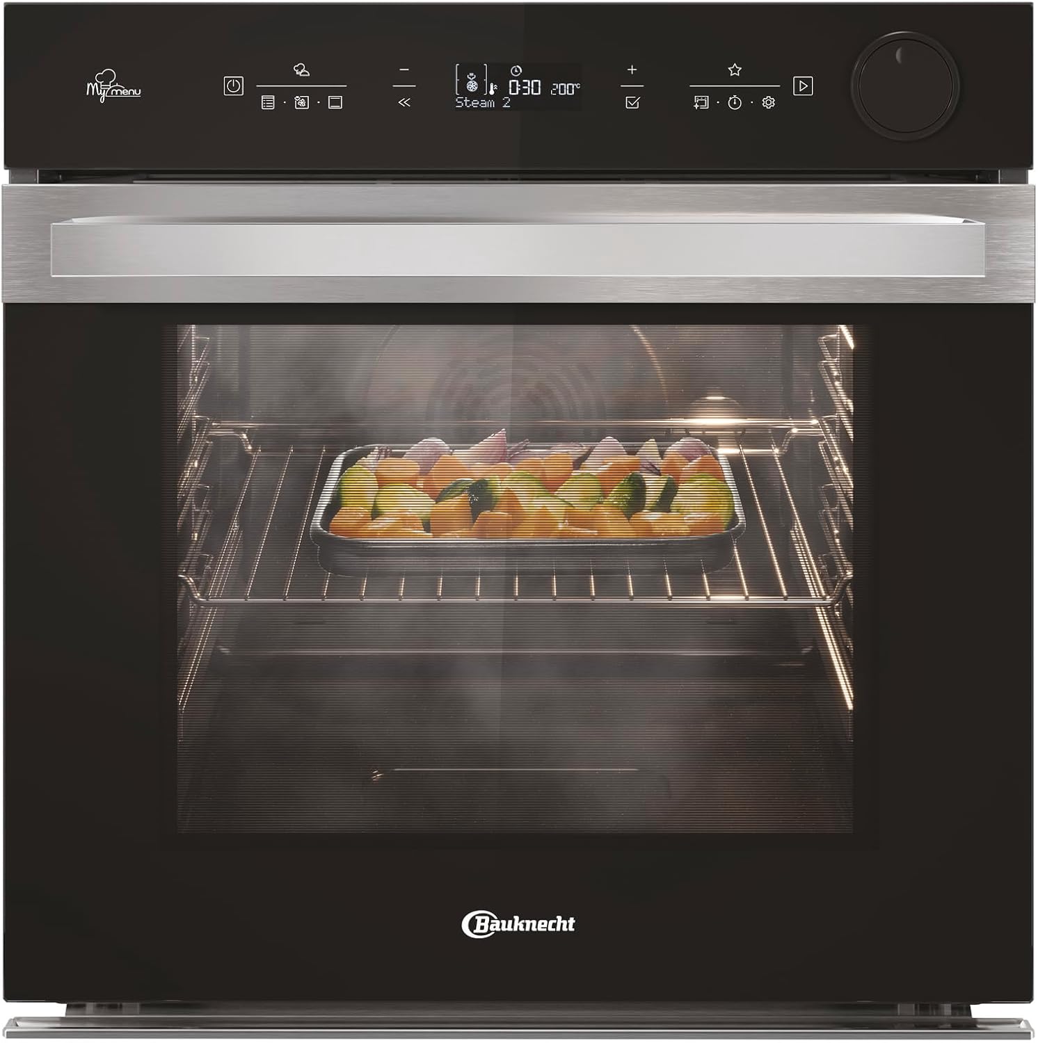 Bauknecht BIK5S DP8F2 ES Einbau Dampf-Backofen/Soft Steam/FlexiClean-Hydrolyse und-oder Pyrolyse/AirFry-Funktion inkl. Blech/Multiflow/MyMenu/ 2-fach Teilauszug/Energieklasse A+