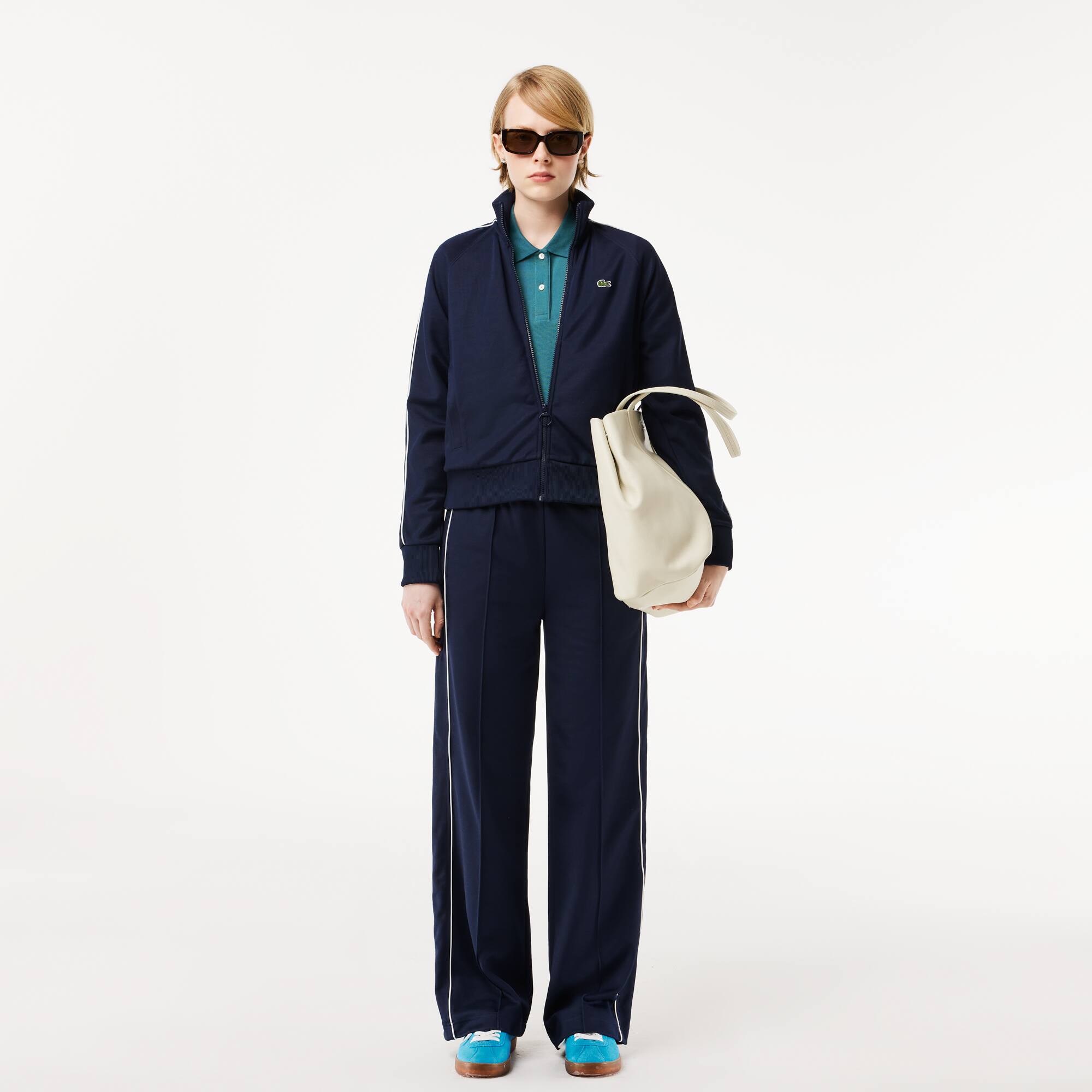 Polo regular fit Lacoste en petit piqué de coton souple Manches Courtes - Bleu - Lacoste - Femme