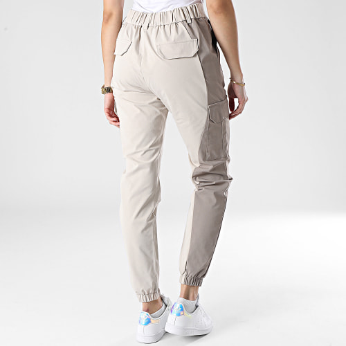 Pantalon Cargo Femme F234208 Beige Taupe